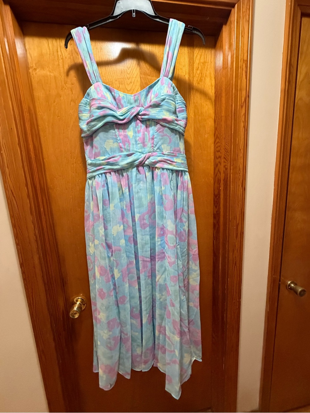 J. Mendel Light Blue Dress with Subtle Pastel Accents